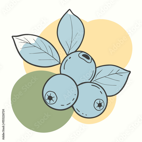 blueberry fruit cute repeat in square background, illustration fruit