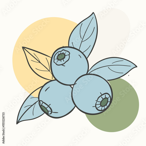 blueberry fruit cute repeat in square background, illustration fruit