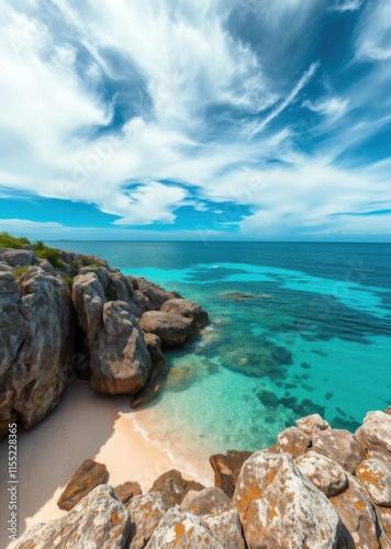  Rocky coast of bantayan island in philippines with clear sea water and tropical beach beach wallpaper summer wallpaper beach background tropical nature photo