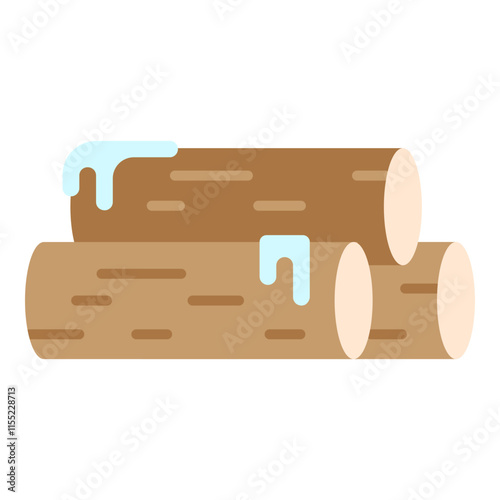 Illustration of Logs Flat Icon Design
