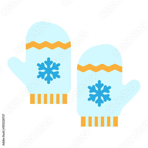 Illustration of Mitten Flat Icon Design