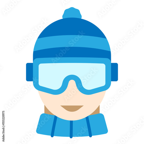 Illustration of Ski Avatar Flat Icon Design