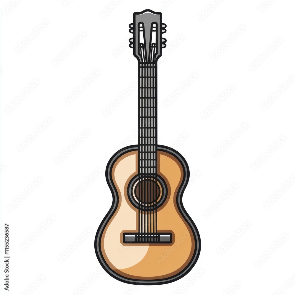 Fototapeta premium Classic acoustic guitar illustration. (1)
