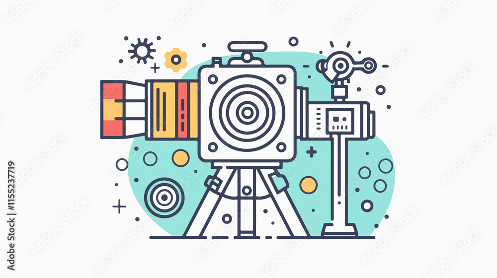 Fototapeta premium Professional Video Crop Outline Icon Vector Illustration