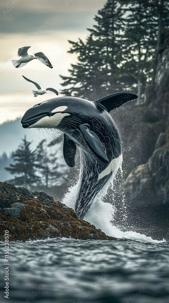Obraz premium dolphin jumping out of water