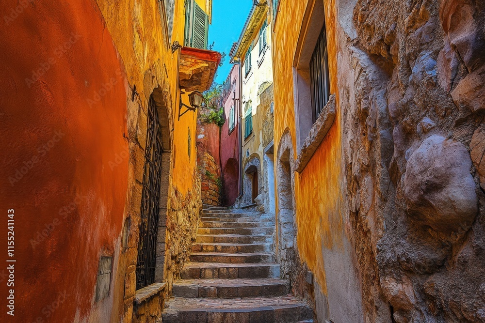 Menton: Colorful Town on French Riviera with Mediterranean Sea Views Menton: Colorful Town on French Riviera with Mediterranean Sea Views