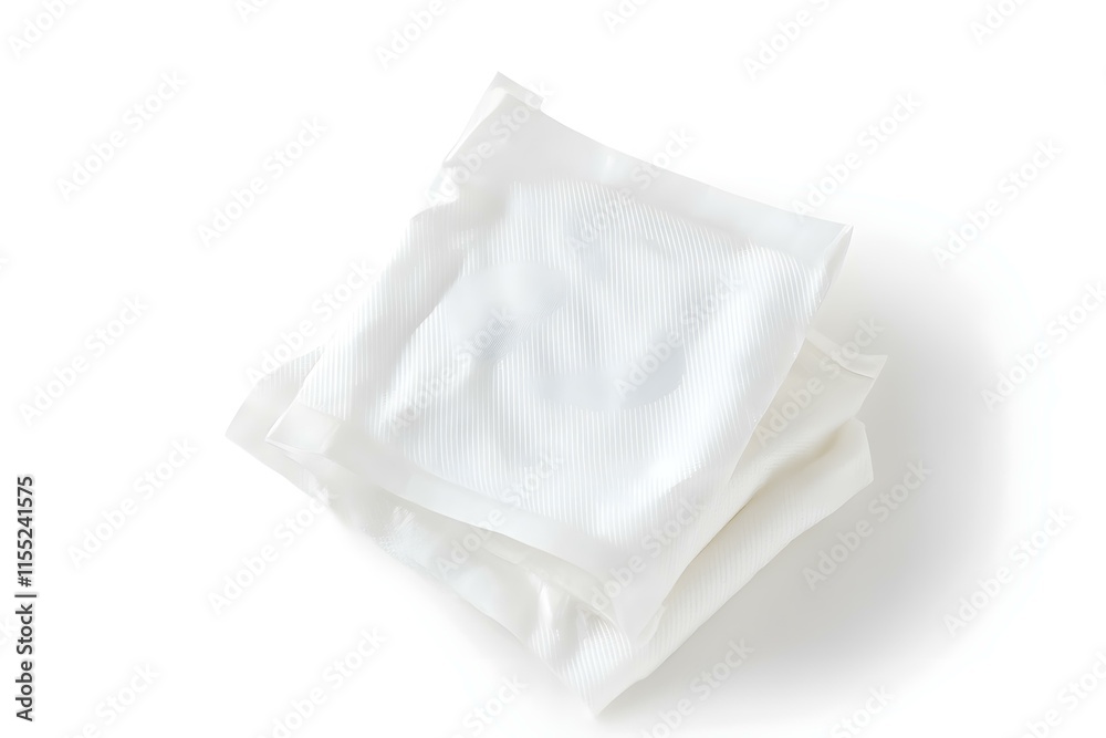Obraz premium Elegant Wet Wipes Placed on a White Background for Stylish and Hygienic Presentation