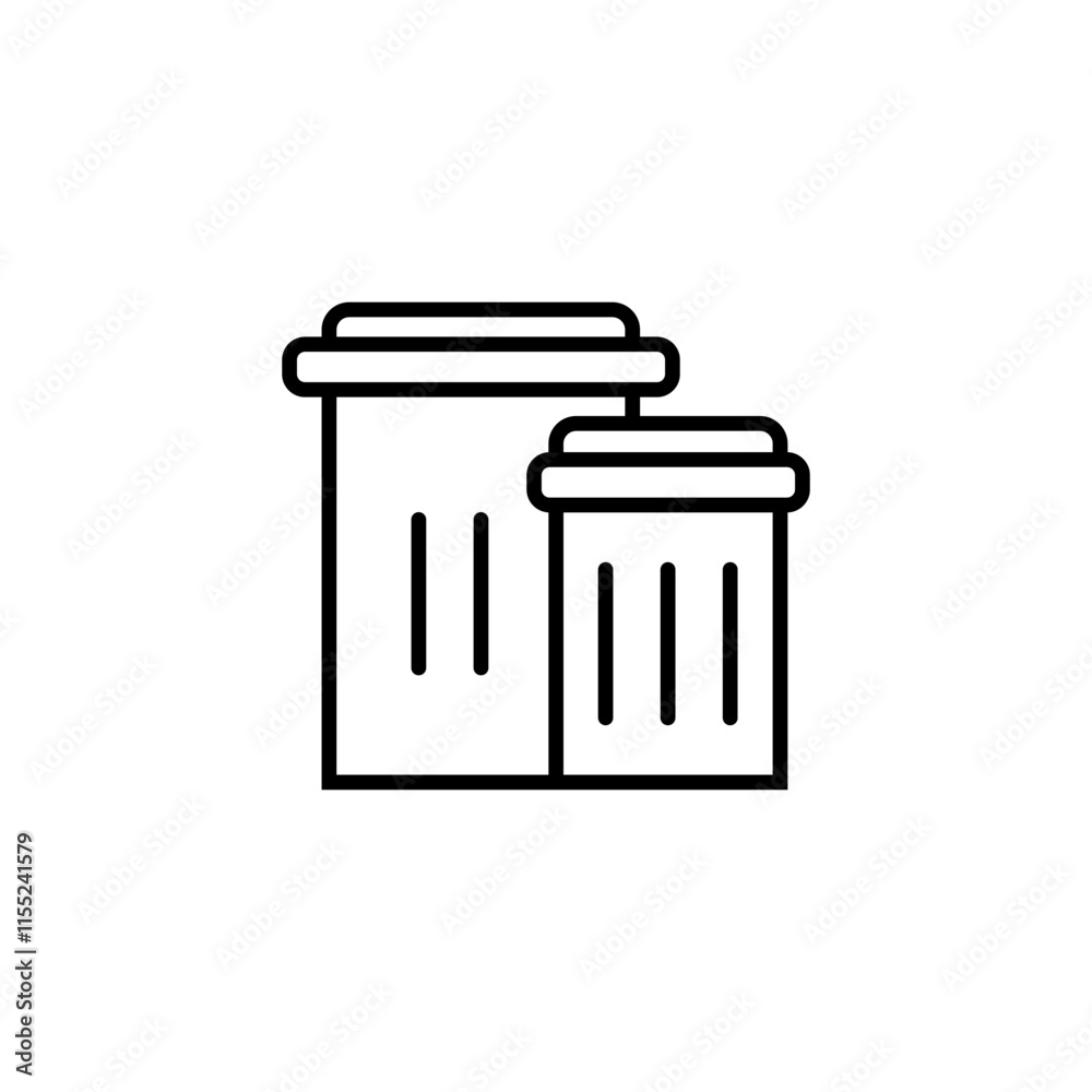 line trash bin icon simple design line trash bin icon simple design