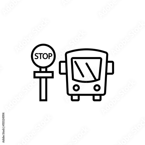 bus stop or bus station icon