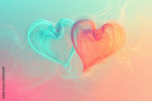 Zwei verschlungene Rauchherzen