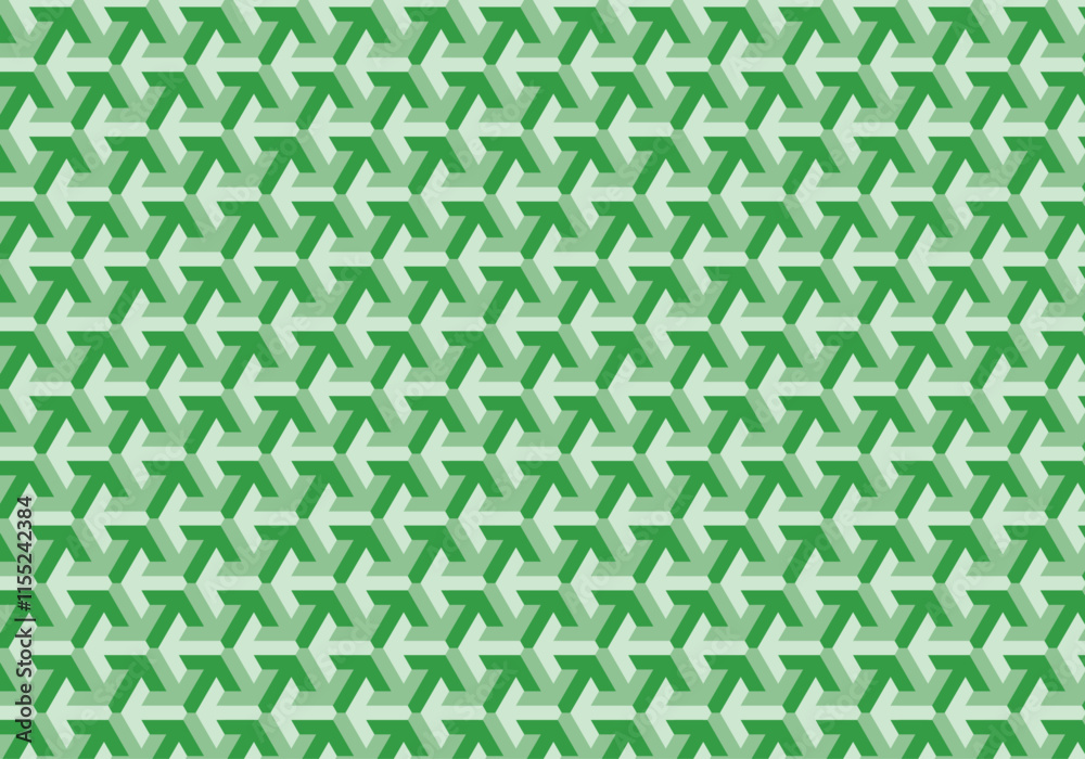Fondo de formas geométricas en cubo de color verde
