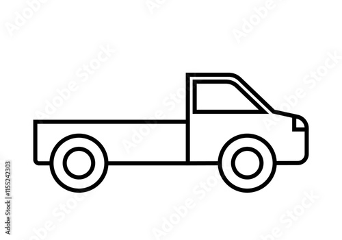 Icono negro de camioneta en fondo blanco