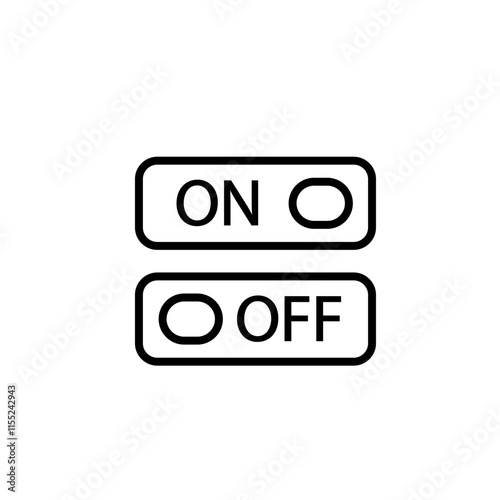 On off power button icon isolated on white