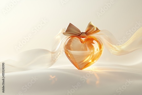 Herz in Schleife auf Lichtwolke