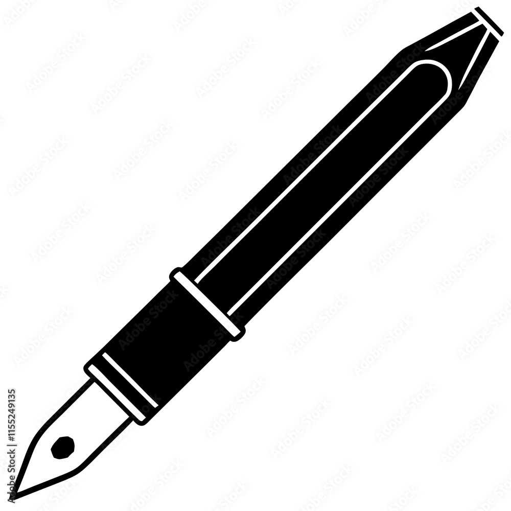 Fountain Pen Line Art Vector Design Fountain Pen Line Art Vector Design