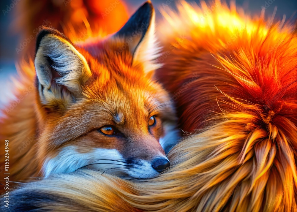 Fototapeta premium Close Up Fox Fur Texture: Red Fox Fur Medium Shot Photography