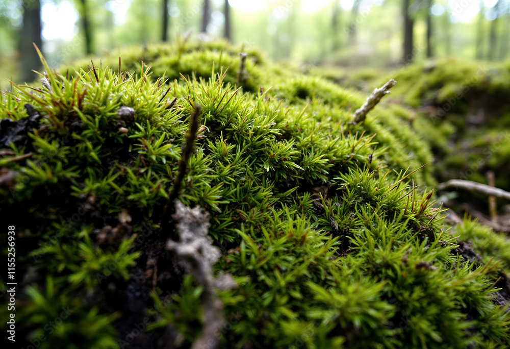 Green moss closeup in a summer forest Green moss closeup in a summer forest