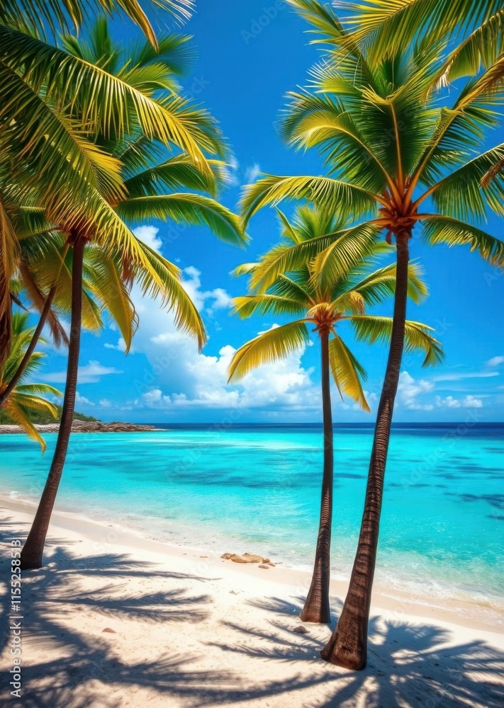 Beautiful beach with coco palms and turquoise sea in jamaica island copy space in blue sky beach wallpaper summer wallpaper beach background tropical nature Beautiful beach with coco palms and turquoise sea in jamaica island copy space in blue sky beach wallpaper summer wallpaper beach background tropical nature
