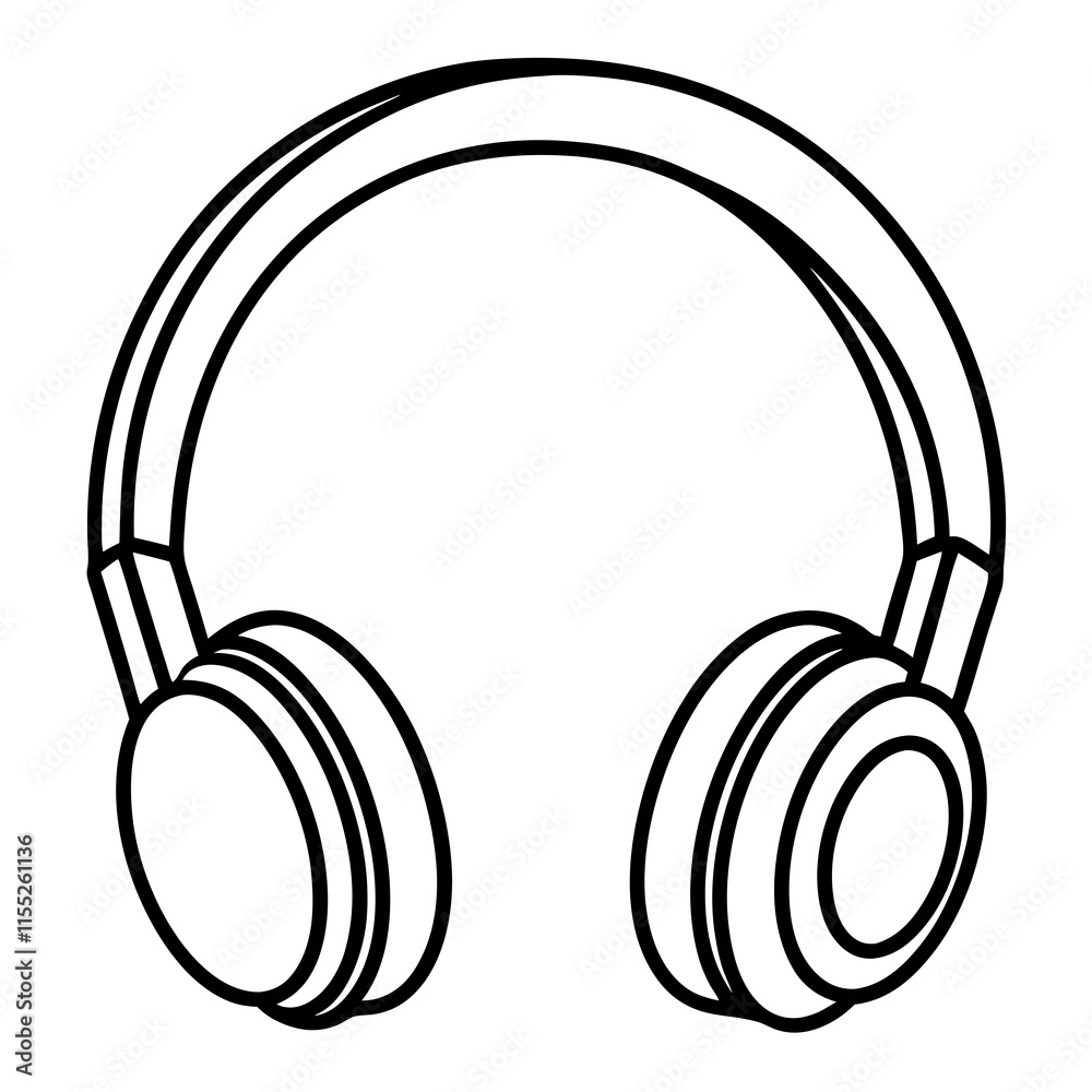 Headphones Line Art Vector Design Headphones Line Art Vector Design