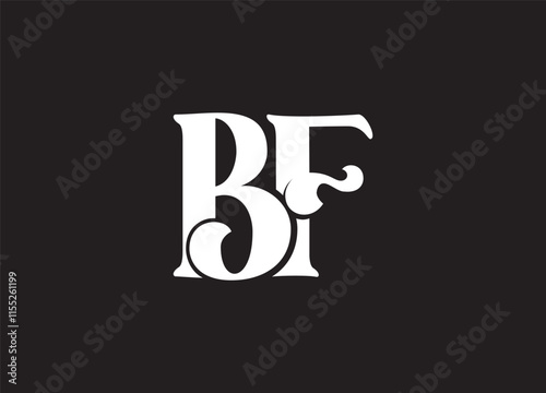 BF latter ligature typography logo design template
