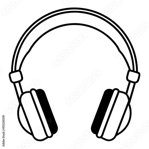 Headphones Line Art Vector Design