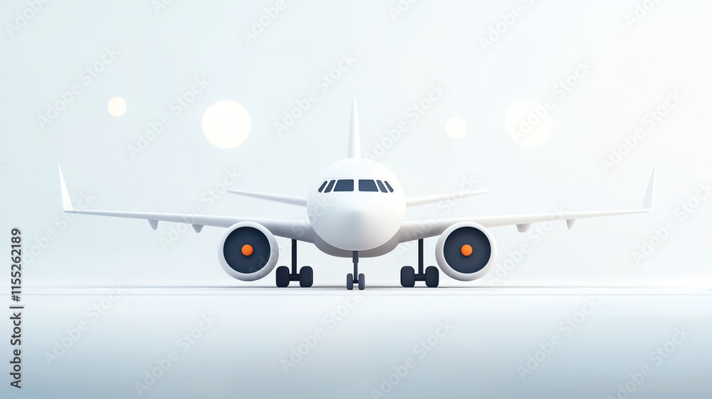 Fototapeta premium modern airplane with sleek design and bright colors on light background