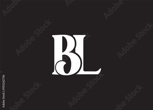 BL latter ligature typography logo design template
