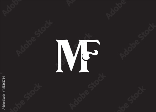 MF latter ligature typography logo design template 