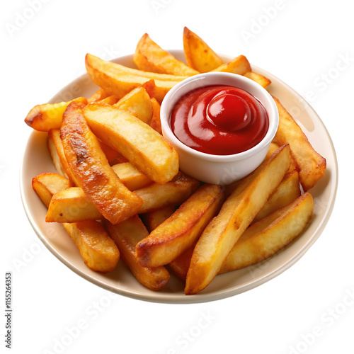 french fries and ketchup