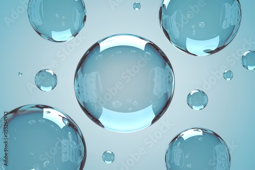 A collection of transparent bubbles of varying sizes photo