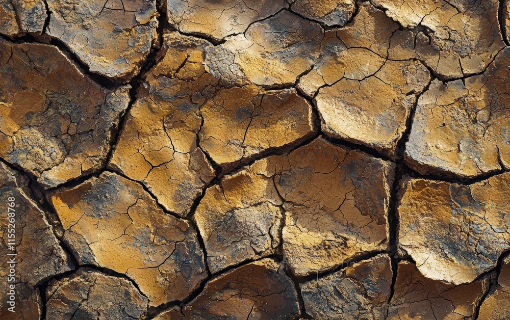 Cracked dry soil in an arid desert with distant heatwaves shimmering Cracked dry soil in an arid desert with distant heatwaves shimmering