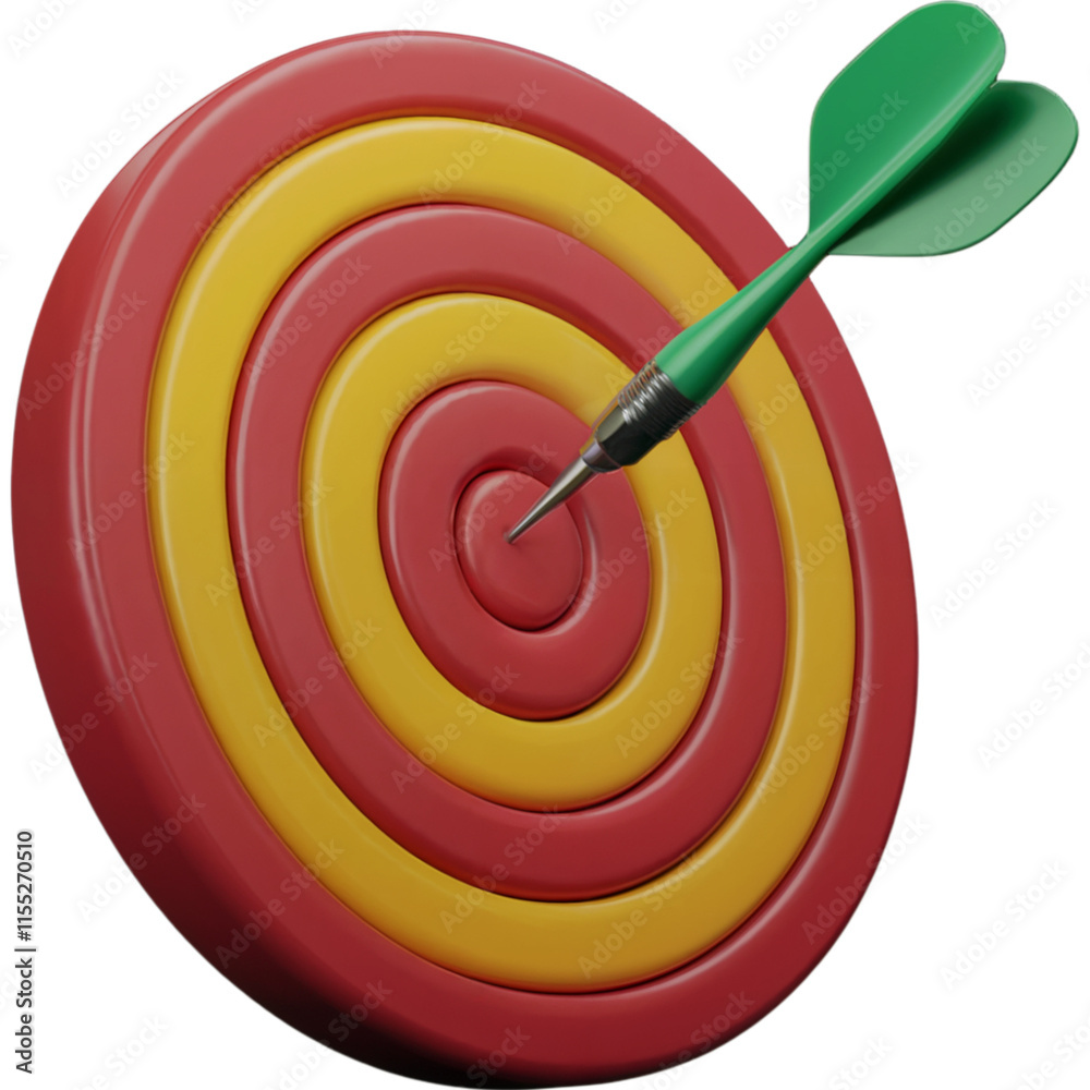 Red and yellow target with a green arrow pointing to it Red and yellow target with a green arrow pointing to it