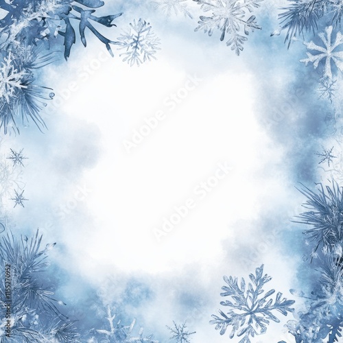 Delicate frosty christmas frame watercolor icicles festive decor winter wonderland artistic design seasonal theme