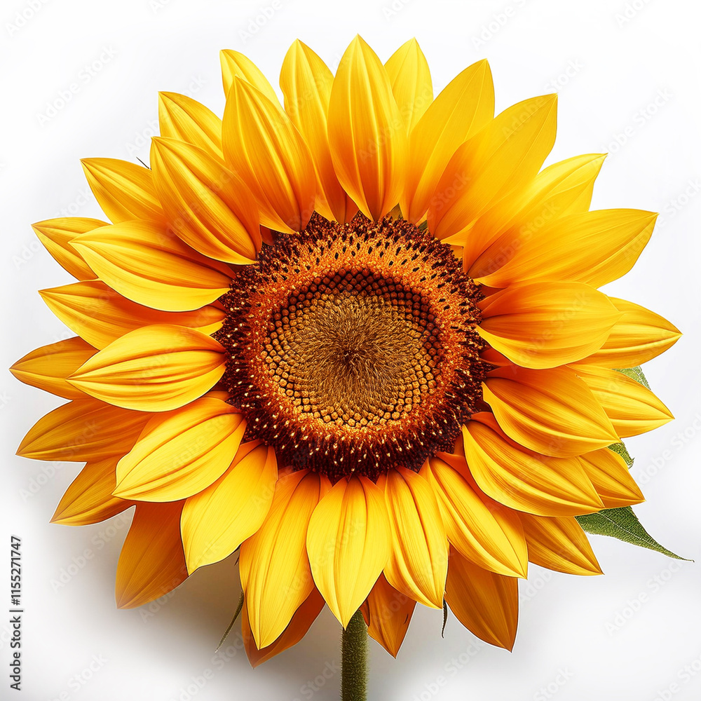 Fototapeta premium Sunflower Close-Up- A bright sunflower with vibrant yellow petals 