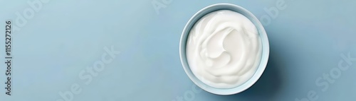 Close-up RAW Style of Fresh Icelandic skyr, high-protein cultured dairy photo