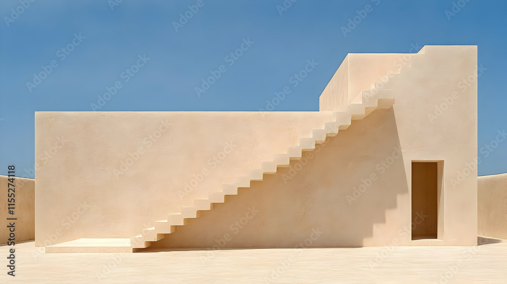Beige Minimalist Architecture Illustration Beige Minimalist Architecture Illustration