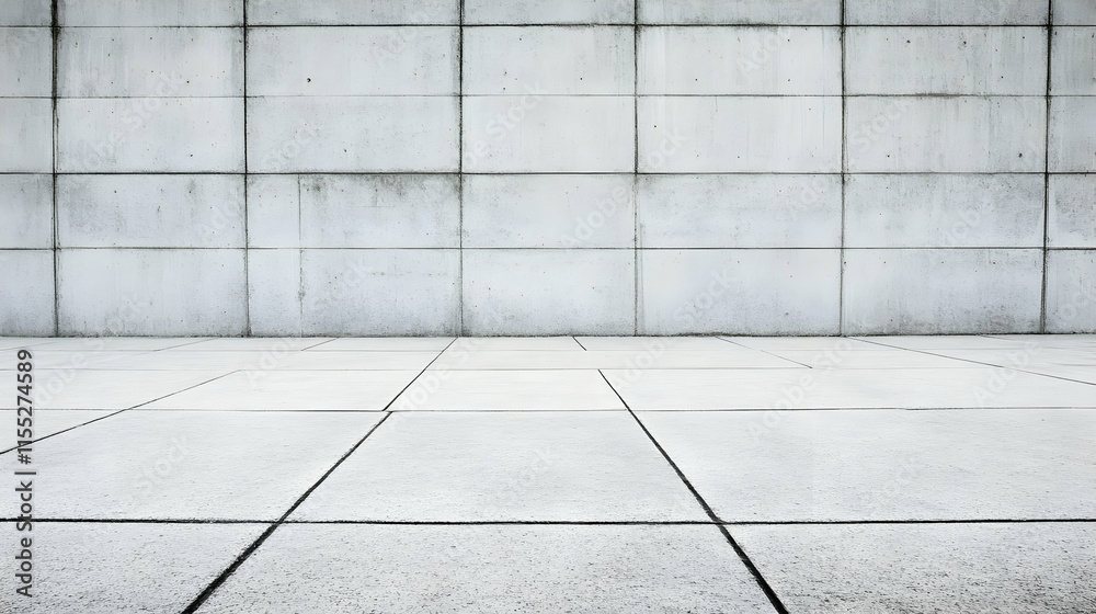 Fototapeta premium White Concrete Wall and Floor Background