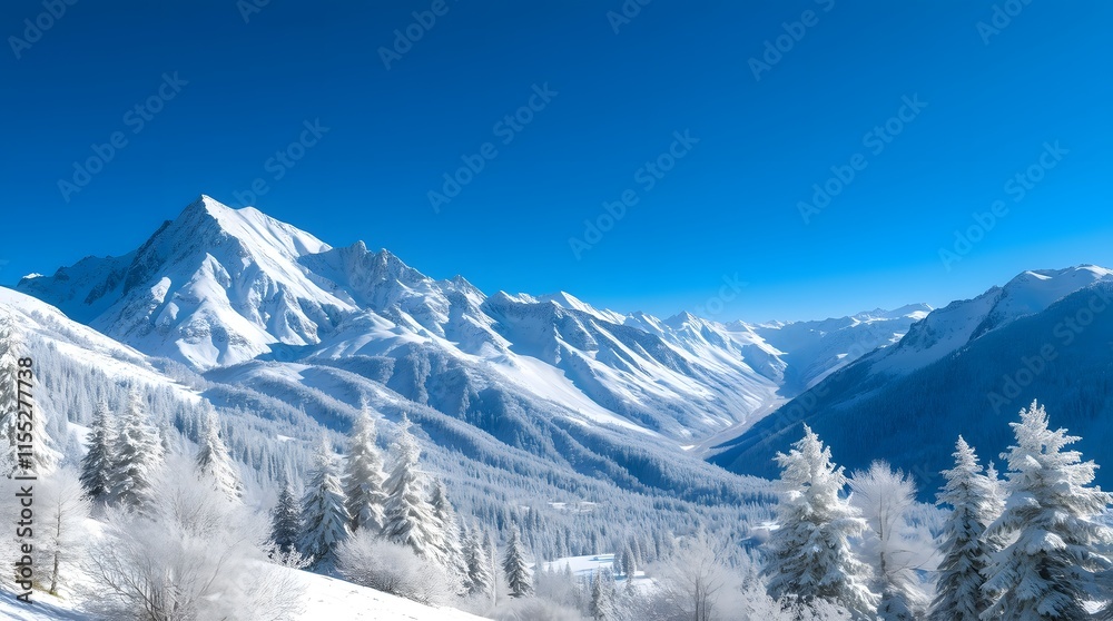 Amazing winter scenes snowcovered mountains and pine trees under bright sunlight. Perfect for winter holidaythemed designs, naturethemed projects, and travel advertisements. Amazing winter scenes snowcovered mountains and pine trees under bright sunlight. Perfect for winter holidaythemed designs, naturethemed projects, and travel advertisements.