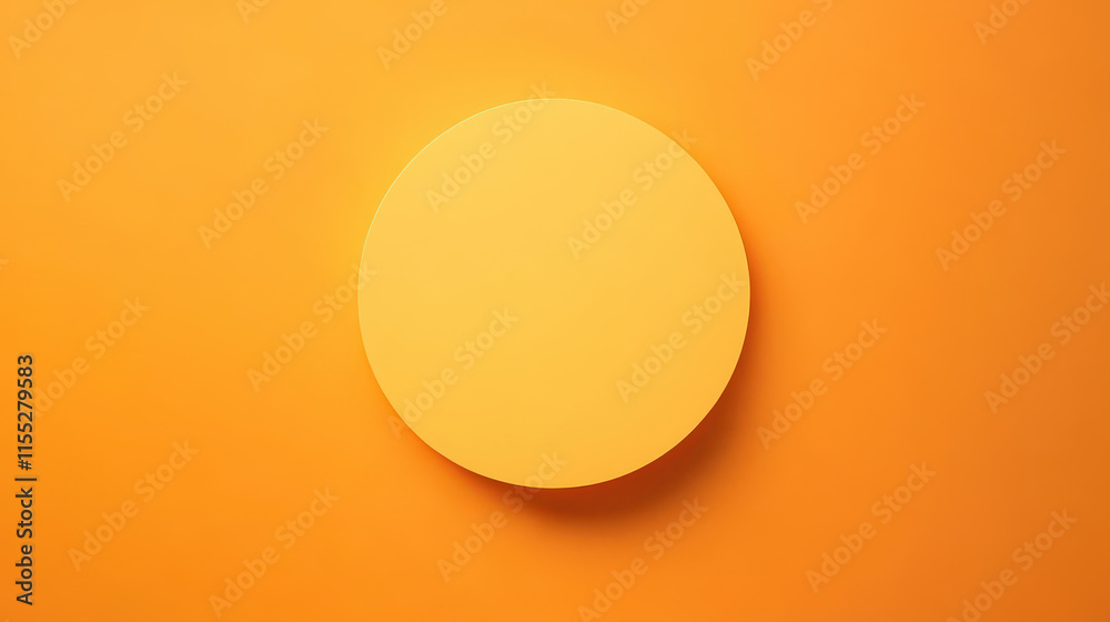 Vibrant Yellow Circle on Warm Orange Background for Minimalist Design and Creative Projects Vibrant Yellow Circle on Warm Orange Background for Minimalist Design and Creative Projects