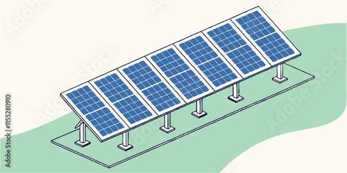 Isometric Solar Panels, sustainable energy