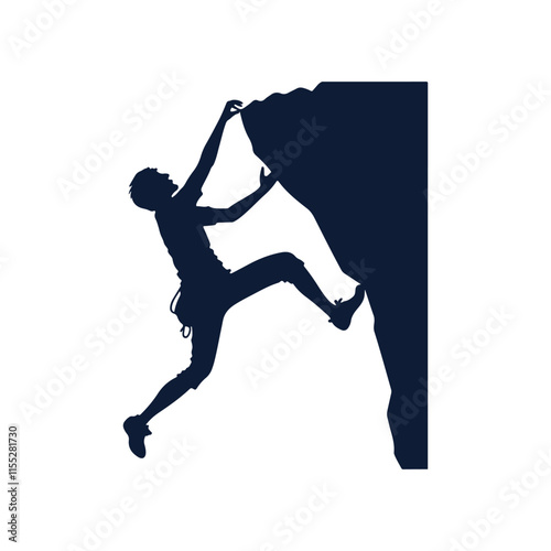 rock climbing silhouette vector logo design