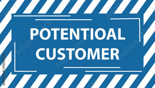 Blue color of futuristic banner that have word potential customer on user interface screen vector illustration design background