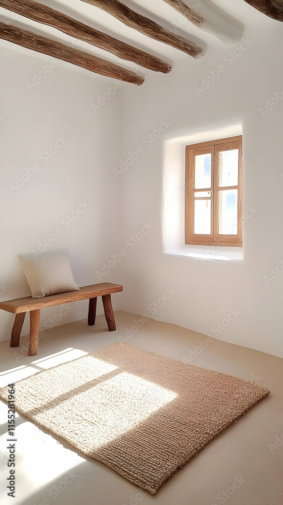 Fototapeta premium Sunlit Minimalist Room Illustration