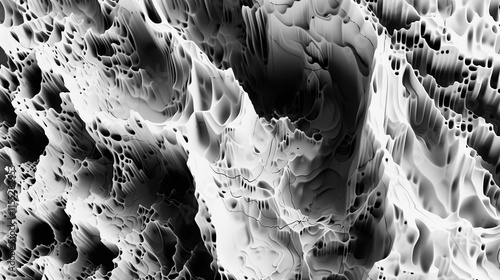 Abstract futuristic cyberpunk displacement map for 3d rendering. Random distorted black white broken glitch screen background. Milleniwave datamosh, digital as manual, lo-fi retro video noise overlay  photo