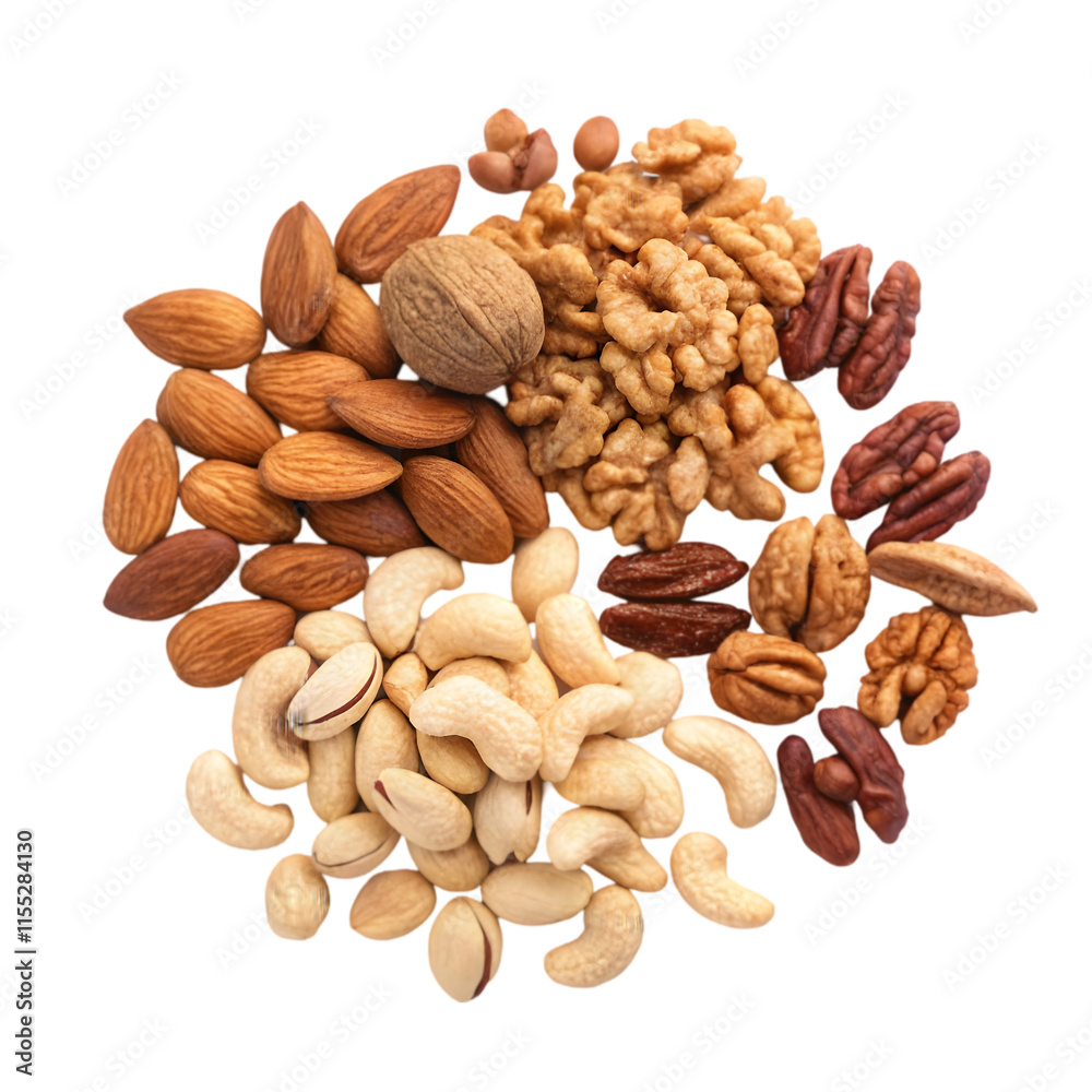 Nuts mix on transparent background Nuts mix on transparent background