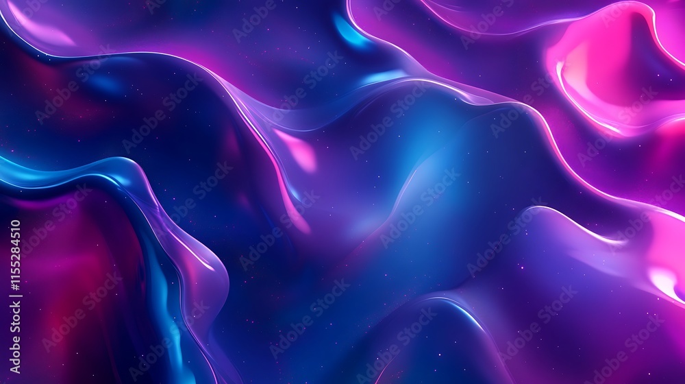 Obraz premium Vibrant Abstract 3D Render: Fluid Neon Colors Swirling Dynamically. AI Generated