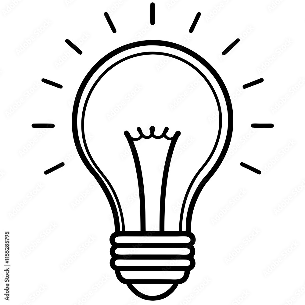Lightbulb Idea Line Art Vector Design Lightbulb Idea Line Art Vector Design