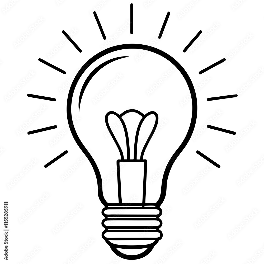 Lightbulb Idea Line Art Vector Design Lightbulb Idea Line Art Vector Design