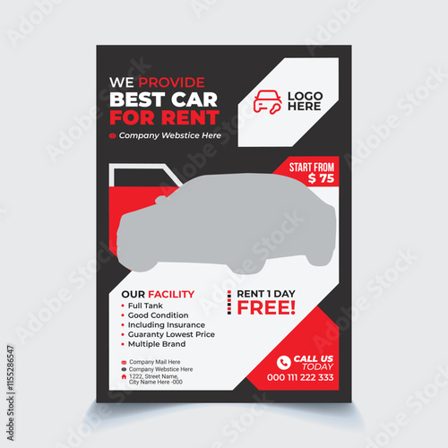 Car Rent flyer design high quality vector file