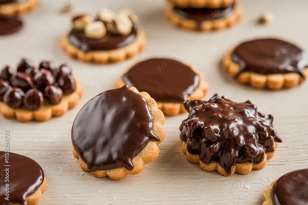 homemade cookies with chocolate glazes homemade cookies with chocolate glazes